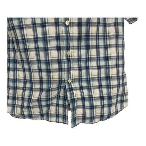 Merona Mens Blue Plaid Short Sleeve Button-Down Shirt Size M 100% Cotton - Picture 2 of 7